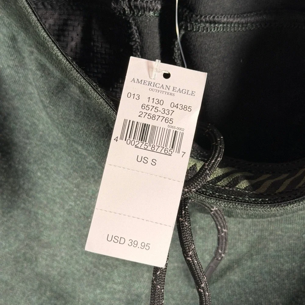 American‎ Eagle Mens Flex Jogger Shorts Heather Green Zip Pocket Small 013-1130